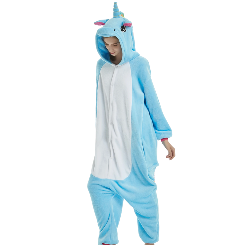 Pijama Kigurimi Unicórnio Azul (ADULTO E INFANTIL) + BRINDE GRÁTIS