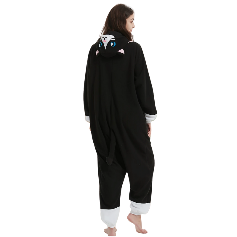 Pijama Kigurimi Gato Preto (ADULTO E INFANTIL) + BRINDE GRÁTIS