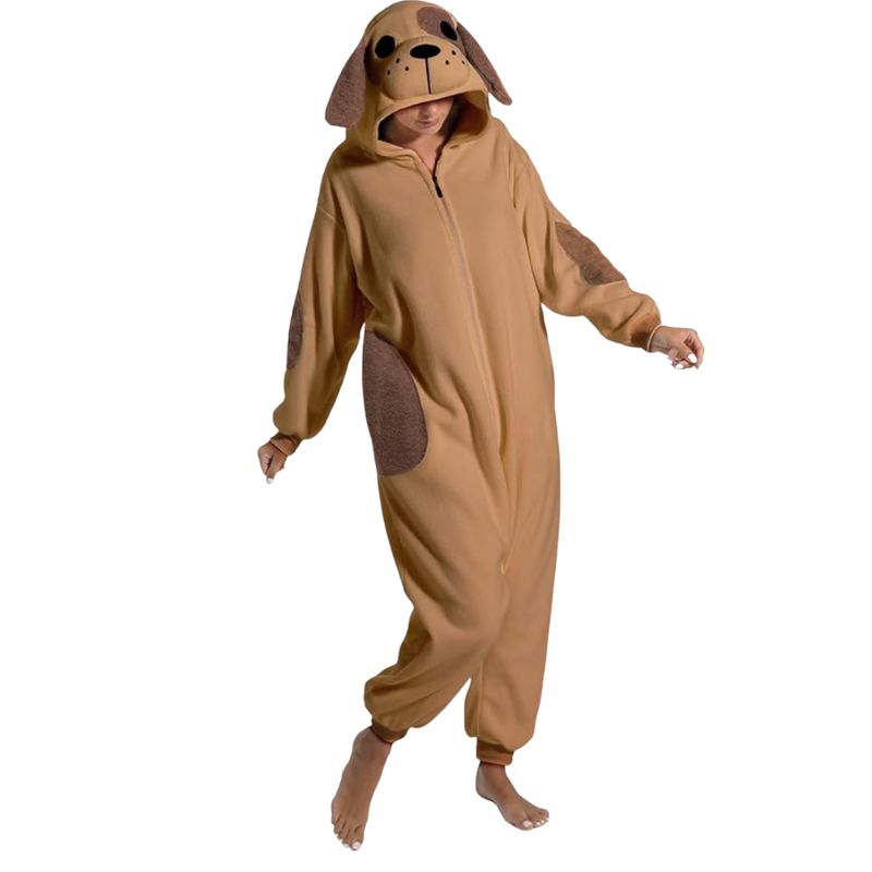 Pijama Kigurimi Cachorro Marrom (ADULTO E INFANTIL) + BRINDE GRÁTIS